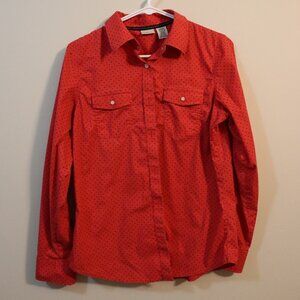 L.L. Bean Shirt Red shirt, black dots button down, M-regular
